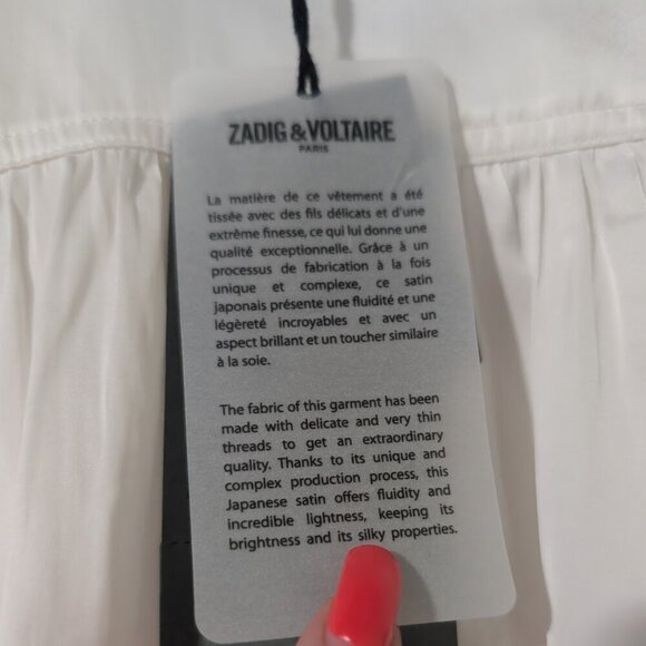 Zadig&Voltaire | Tchin Satin Blouse In Judo White - Picture 10 of 14